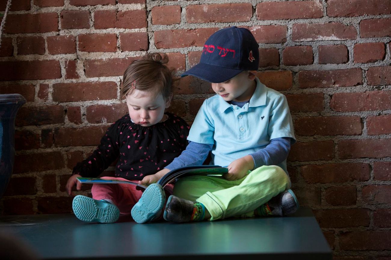 Grayden and Mischa reading Grayden and Mischa reading